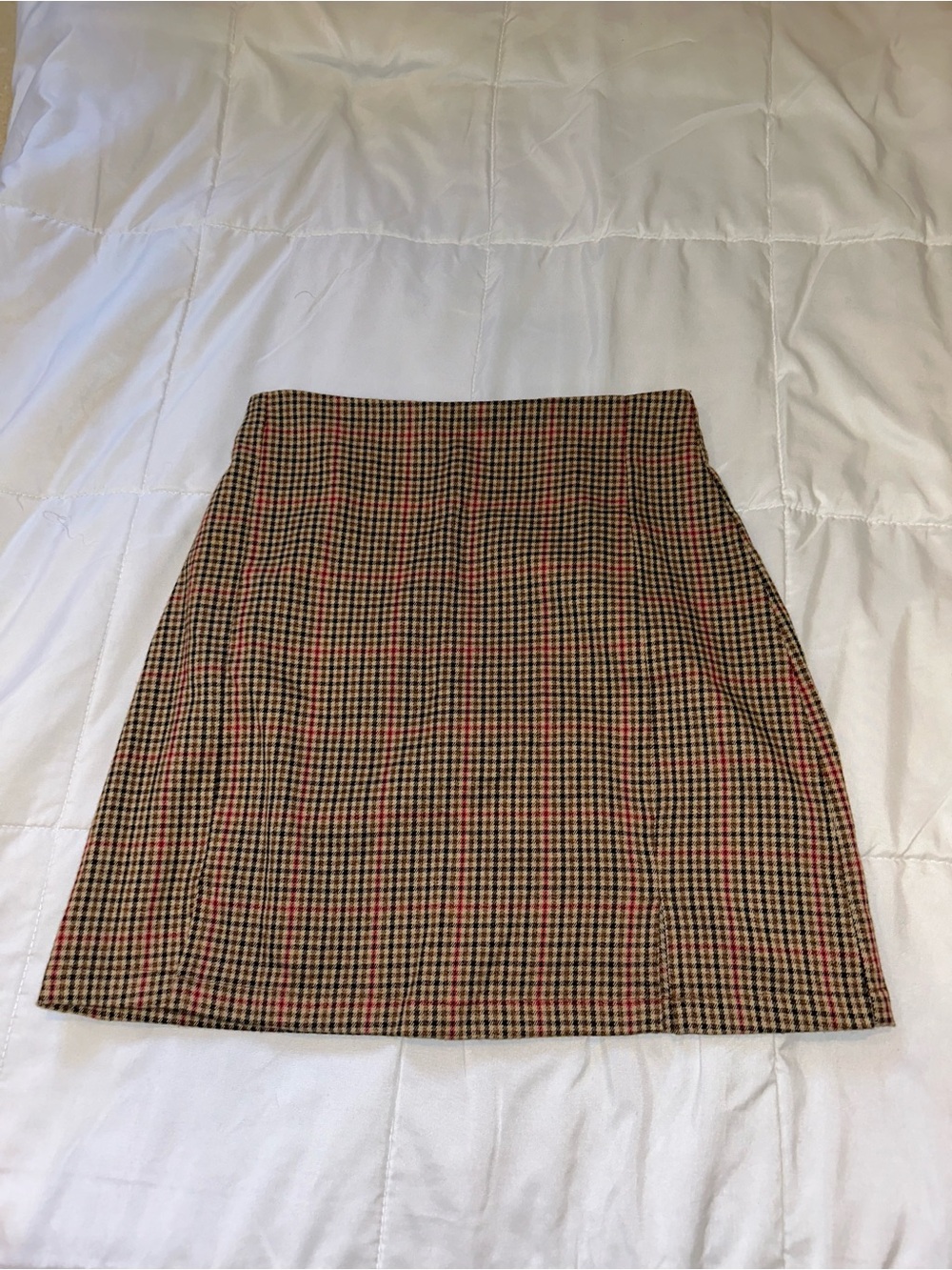 Brandy Melville Plaid Mini Skirt in Brown and Red